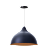 Lustre Pendente Meia Lua 30cm C/ Chapéu Alumínio Decorações 