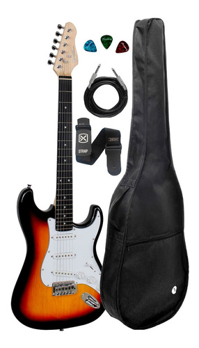 Guitarra Giannini G-100 Sunburst 3ts/wh Strato Kit Capa Cabo