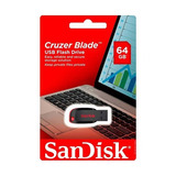 Memoria Usb 2.0 Sandisk Cruzer Blade Cz50 64 Gb Negro/rojo