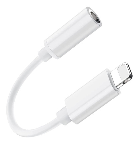 Cable Adaptador Aux Compatible Con iPhone A 3.5mm Blanco