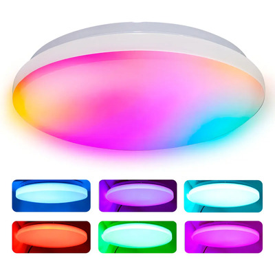 Lámpara De Techo Led Rgb Wifi 24w Plafón Alexa\u002Fgoogle\u002Ftuya Color Amarillo | Envío gratis