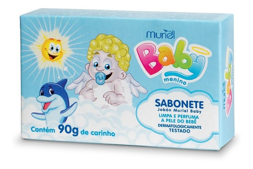 Muriel Baby Azul Sabonete Barra 90g - Kit Com 3 Unidades