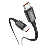 Cable Usb-c 1mt  Superior Carga 3.0 5a 100w Negro 