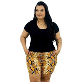 Short Feminino Plus Size Praia Verão Bermuda Grande Gg G2 G3