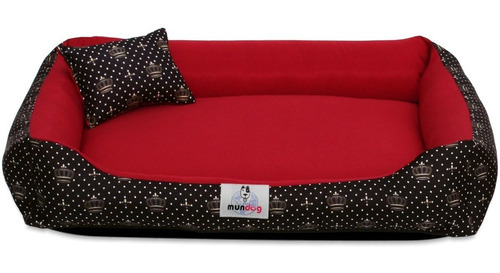 Cama Casinha Pet Cachorro Gato Tam Médio Lavável Com Zíper Cor Coroa Red Gold