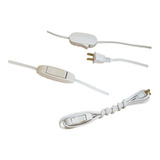 6 Apagadores Con Cable Clavija Blanco Para Socket De Lámpara