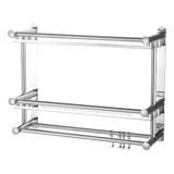 Barra De Ducha Storage Rack 4 X 2 Perforadoras De Doble Capa