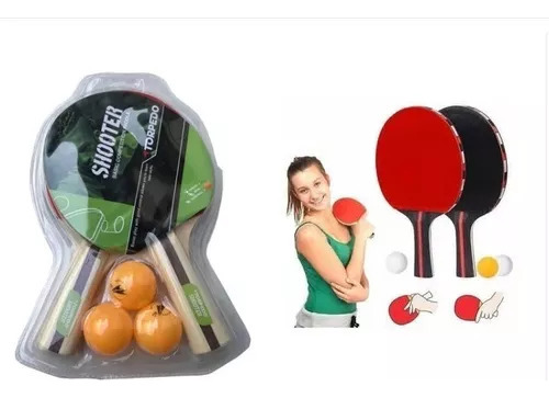 Set 2 Paletas Raquetas Ping Pong Tenis De Mesa + 3 Pelotas