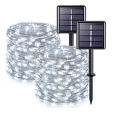 Serie Luces Solares Exterior 32 Meters 300 Led 8 Modos 2pack