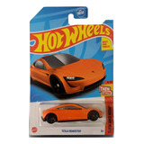 Tesla Roadster Naranja Hot Wheels Tarjeta Americana