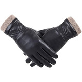 Redess - Guantes De Piel Para Invierno Con Lana, Forro Polar