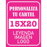 Cartel Chapa Galvanizada Personalizado 15x20cm Impreso Color