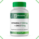 Vitamina C 1000mg + Zinco Quelato 10mg - 120 Cápsulas