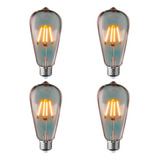 Foco Led Aksi Vintage Smoke Mazorca 5w Dimeable E27 Pack4