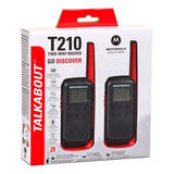 Walkie-talkie Motorola T210 T210 De 2 Radios Y Frecuencia Frs/gmrs. - Negro Con Rojo 5v