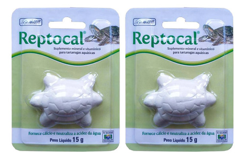 Kit 2 Suplemento Mineral Para Tartarugas Alcon Reptocal 15g