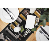 Hosnye Table Runner Vintage Beer Glasses Y Tap Party, Decora