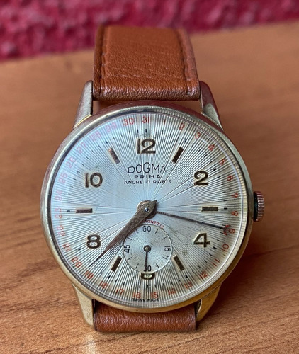 Precioso Antiguo Reloj Vintage Dogma Pointer Cuerda Suizo