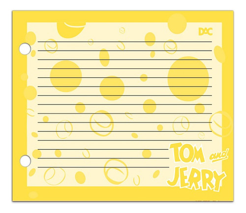 Refil De Folhas Mini Ficheiro Horizontal Tom E Jerry C/ 80fl