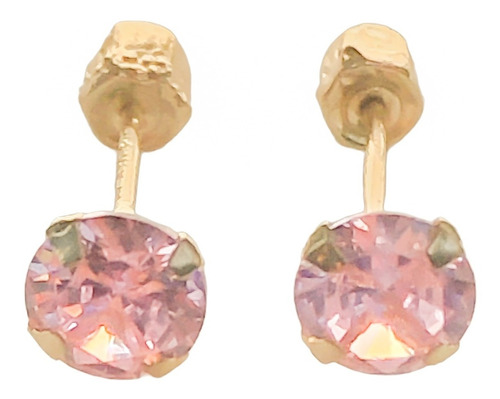 Broqueles Zirconia Niña Mujer Bebé 4mm 100% Oro 10k Aretes