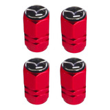 4 Tapones De Válvula Mazda Para Llantas Rojo