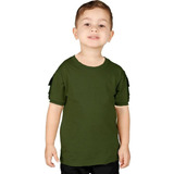 Camiseta Ranger Infantil Com Bolso Nas Mangas Bélica - Vede