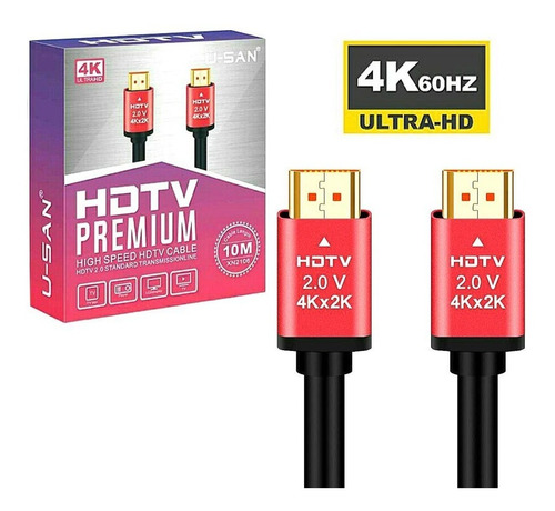 Cable Hdmi 10 Metros 2.0 4k Alta Velocidad Encauchado Hdtv