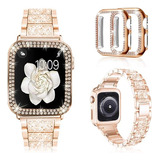 Malla Para Apple Watch Brillante Series6/5/4/3/2/1 Rosa Gold