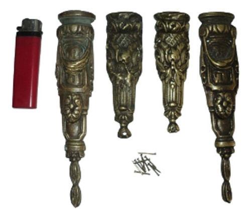 Jgo. 4 Molduras De Bronce P/muebles.