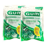 Kit De 40 Hilos Dentales Flosser Con Mango Original Gum 