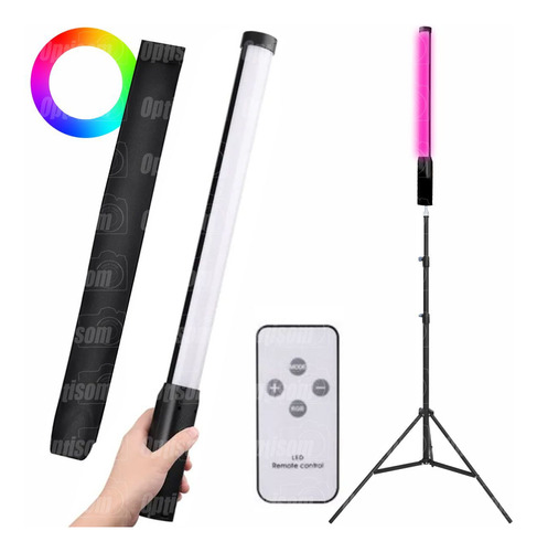 Bastão Led Rgb Varinha De Mão 20w Foto Vídeo Com Tripé 2m