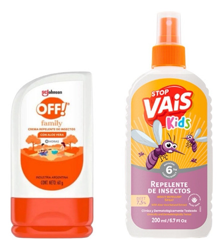 Crema Repelente Off 60 G Mas Repente Niños Vais  200 Ml