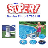 Kit Limpeza Piscina Intex Deluxe + Bomba Filtro 3785 Lh 220v