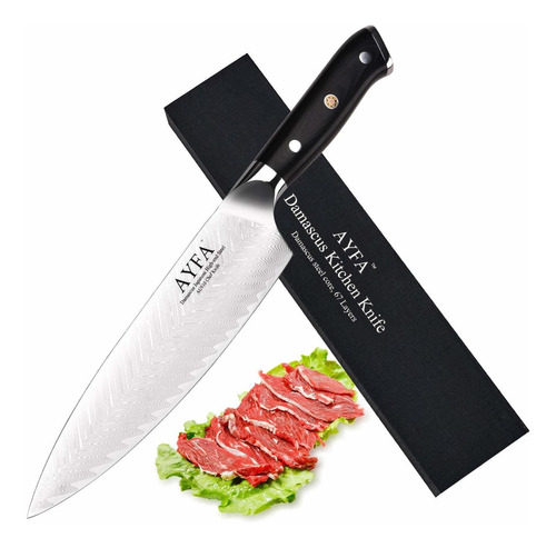 Ayfa Cuchillo De Chef De 8.0 in, Damasco Japonés Aus-10 De A