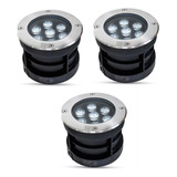 Paq 3 Pz Lampara Empotrado Led Piso 7w Luz Calida 3000k Ip66