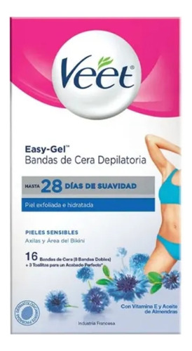 Veet Bandas Depilatorias Axila Y Bikini Piel Sensible 16u