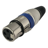 Conector Xlr Canon Hembra 3 Pines Plateado / Azul  X20