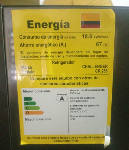 Nevera Challenger Lúmina Cr 256 Titanium Gris 256l 115v