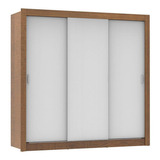 Guarda Roupa Casal Madesa Mônaco Com 3 Portas De Correr Cor Rustic/branco