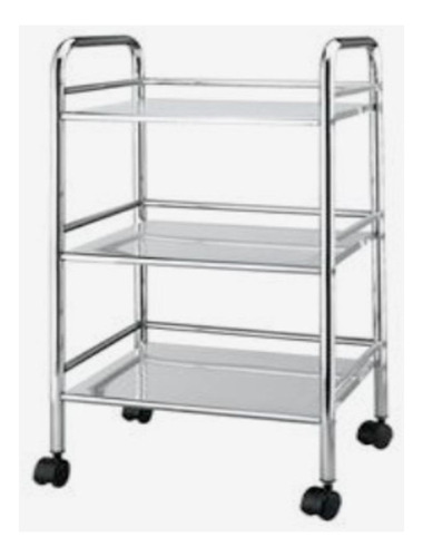 Carrinho Multiuso Auxiliar Organizador Inox 3 Prateleiras