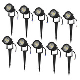 Kit 10 Luminária Espeto Jardim Cob Led 7w Prova Dágua