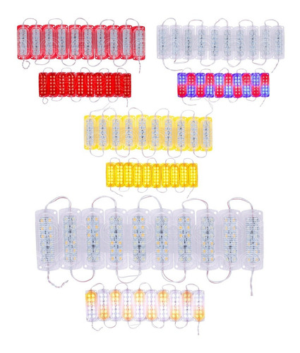 10 Modulos 12 Led Ovalado Multiusos Estrobo Funciones Bicolf