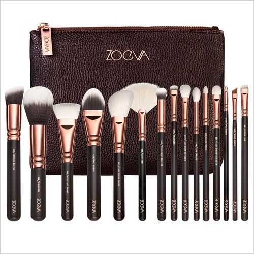 Brochas Zoeva Maquillaje Set De 15 Pzs Cafe O Negro O Rosa