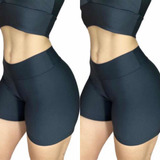  2 Shorts De Suplex Curto Liso Academia Promoção Fitness Dia