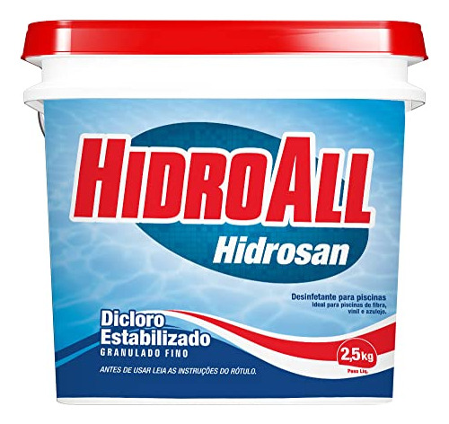 Balde Cloro Granulado Hidrosan Plus Hidroall - 2,5 Kg