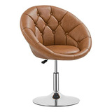 Silla De Maquillaje Giratoria Retro Brown.