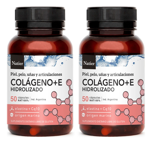 Natier X2 Suplemento Colágeno Hidrolizado + Vitamina E X 50c