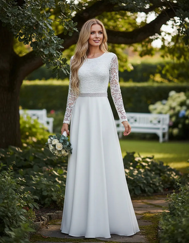 Vestido Longo De Noiva, Casamento Civil, Pré Wedding, Ensaio | Frete grátis