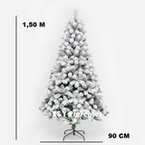 Árvore De Natal Luxo Pinheiro Neve Nevada 1.50m 412 Galhos