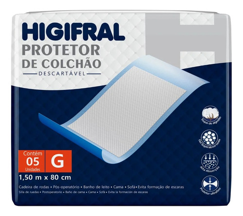 Protetor De Colchão Lençol Descartável Geriatrico Higifral G